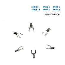 

1000Pcs Crimp Terminals Electrical Spade Bare Cord End Wire Cable Connector SNB2-3/3.5/4/5/6/8 Ferrules 16-14AWG 1.5-2.5mm2
