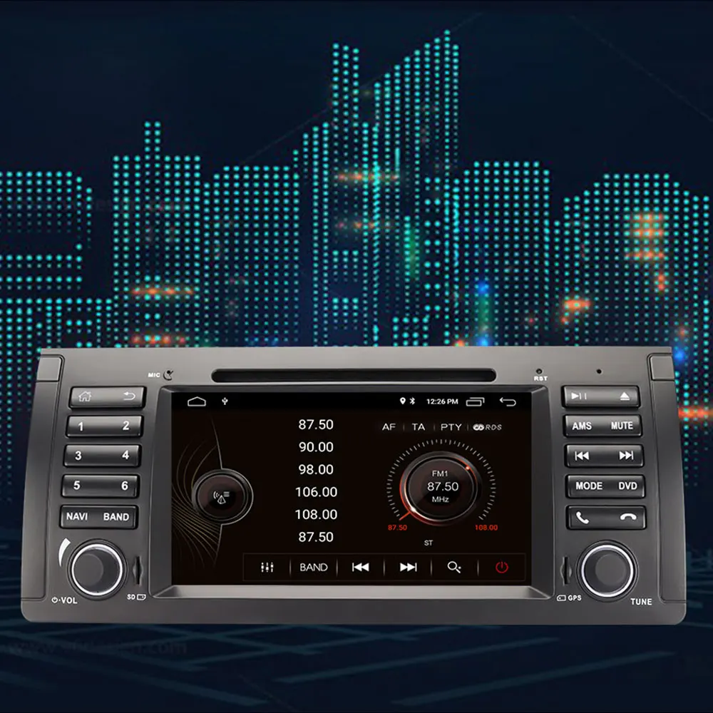 Baratos Reproductor de dvd para coche Eunavi 1 din 7 Android 9,0 para BMW E53 E39 X5 radio automática de cuatro núcleos estéreo Multimedia para coche con DSP WIFI BT SWC