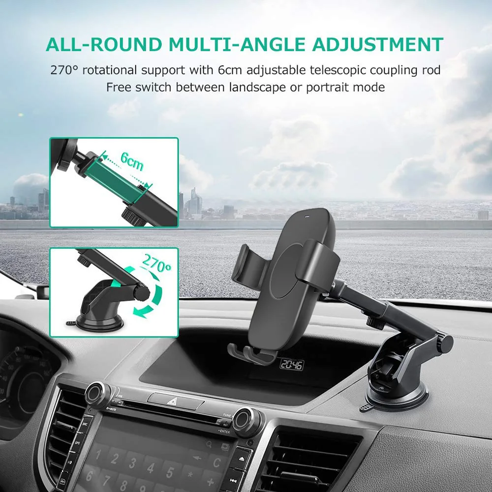 FDGAO Qi 10 Вт Беспроводное зарядное устройство Автомобильный держатель для телефона в машину для iphone 11 Pro XS MAX samsung S10 S9 Быстрая зарядка Автомобильный держатель Подставка для телефона