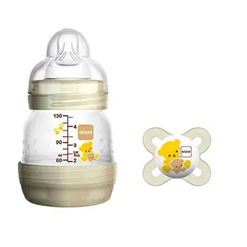 

MAM Easy Start Anti-Colic Biberón anticólicos 130 ml + MAM Start chupete ortodóntico, set de 2 con tetinas MAM