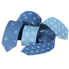 6.5cm esqueleto peixe osso âncora impresso denim laços de algodão moda masculina personalidade casual gravata novidade estudantes laços