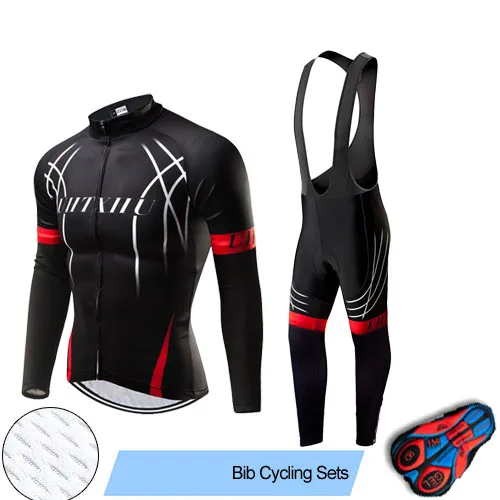 Bib Cycling Set Uhtxhu, осень-весна, набор для велоспорта, одежда для велоспорта, набор для велоспорта, мужские майки для велоспорта, наборы для велоспорта - Цвет: Bib Cycling Set