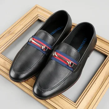 

Leather Shoes Style Business Dress Leather Men's Shoes Trendy One Pedal Youth Fashion Men's Suit Shoes Men's British Pointed New