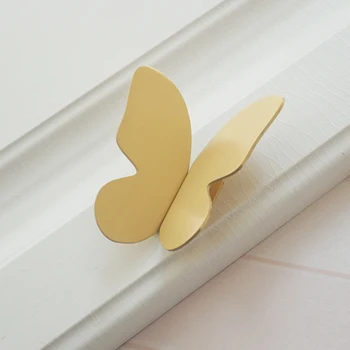 

MFYS Butterfly Drawer Knobs and Handles Dooroom Brass Furniture Handles Gold Pull Door knobs Dresser Cupboard Furniture Hardware