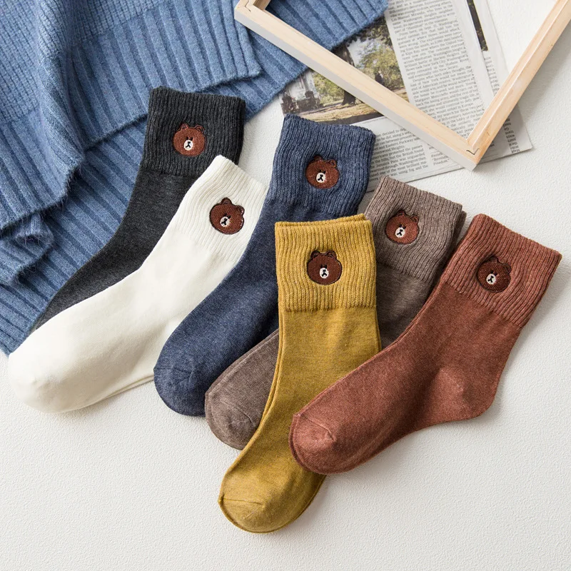 

Moda Mulaya Women's Socks Autumn Winter Harajuku Funny Socks High Quality Women Fashion 2019 New Happy Solid Cute Warm Socks