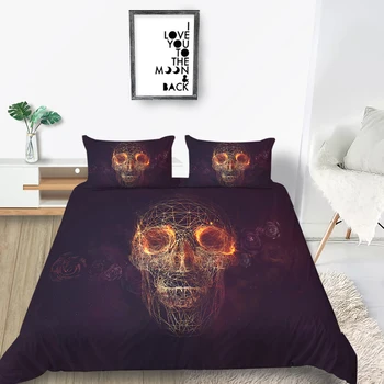 

Geometric Skull Bedding Set Single Scary Hot Sale 3D Duvet Cover Comfortable King Queen Twin Full Double Unique Design Bed Set