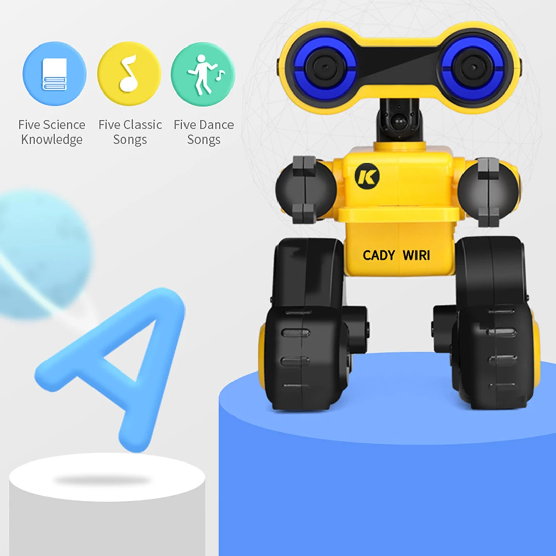 Робот с распознаванием голоса iTECHOR, интеллектуальный программирующий робот WIRI с пением, танцующим, голосовым чатом, светильник, функции управления, зеленый