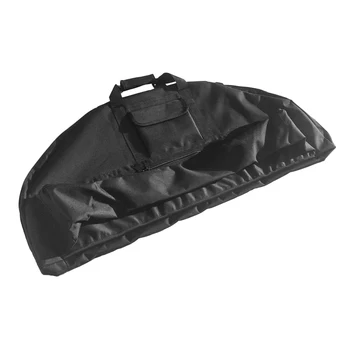 

Archery Hunting Canvas Compound Bow Bag Holder Carry Case with Arrow Pocket Handle & Straps 45.3" x 17.7"/ 37.4" x 16"