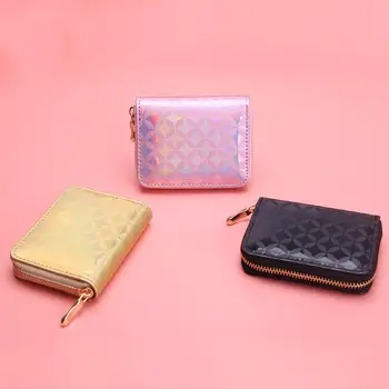 

New Fashion Coin Purses Delicate Texture PU Leather Clutch Women Fashion Coin Purse Zipper Card Case Holder Short Wallet