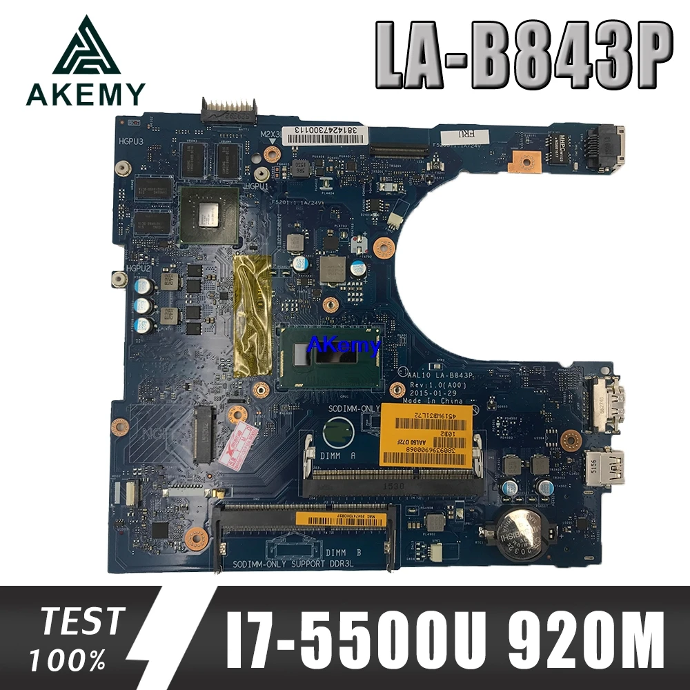 I7-5500U 920M 2G для Dell Inspiron 5458 5558 5758 Материнская плата ноутбука AAL10 LA-B843P CN-0VFD5V 0VFD5V VFD5V материнская плата