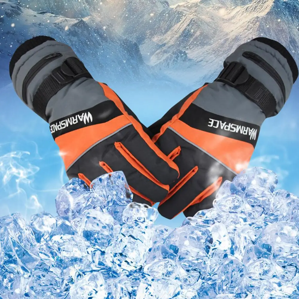 

Warm Heating Gloves Zipper Slot Electric Heated Thermal Gloves Windproof Waterproof Outdoor Gloves Anti-Slip Thicken Warm Gloves