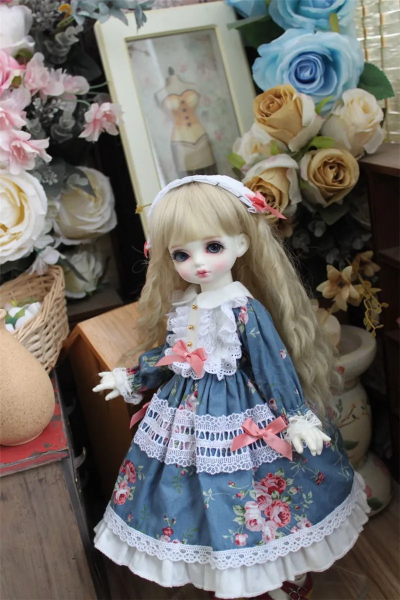 BJD doll clothes for 1/3 1/4 1/6 Blythes size fashionable blue base