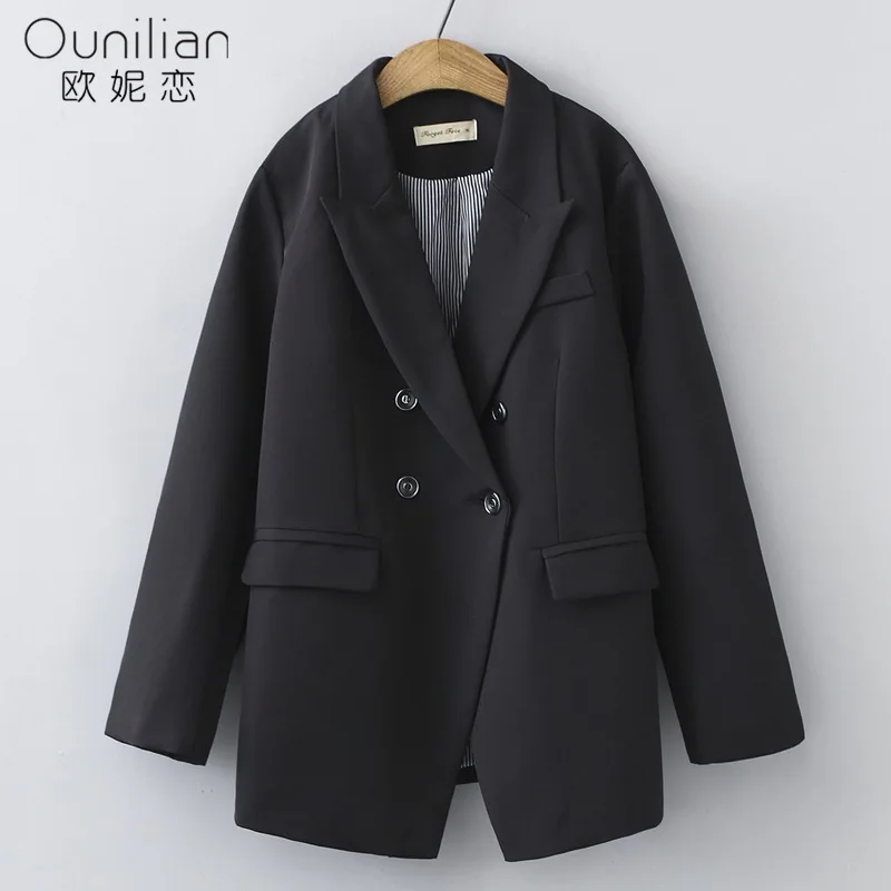 

Spring And Autumn Large Size Dress Mid-length Suit Jacket Loose Fat Mm 200 Korean-style Western Style Tops Suit Slimming