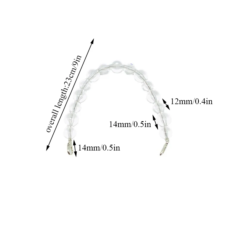 New Fashion Acylic Clear Beaded Short Bag Straps Handbag Accessories Transparent Resin Bead Purse Belt Handles Bag Chain Strap