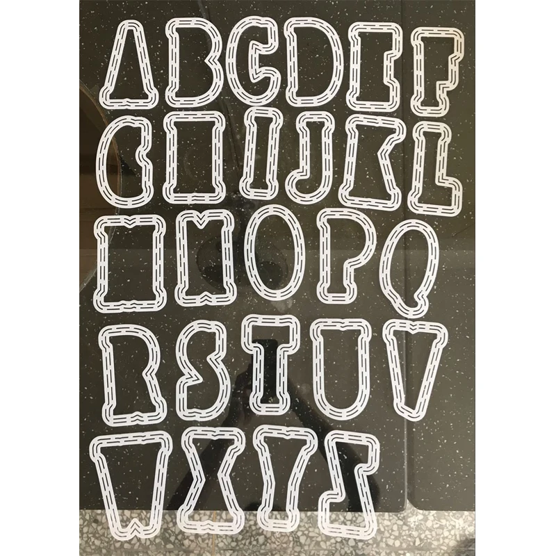 

13cm High 26 Alphabet Plastic Stencil DIY Paper Card Photo Making Handicraft Embossing Template Embellissement New Stencil 2019