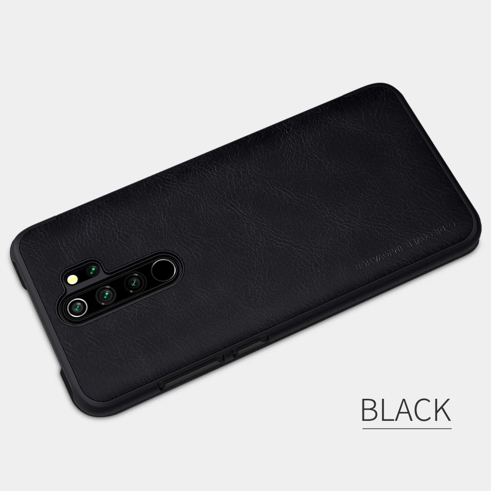 Кожаный чехол Nillkin для Xiaomi Redmi Note 8 Pro Qin серии флип Чехлы Роскошные чехлы для телефонов задняя крышка