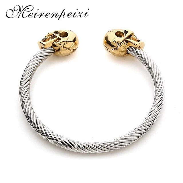 Tide бренд Европа и Америка Горячая Распродажа ювелирных изделий ретро сплав стерео череп Резьба хип хоп браслет