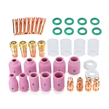 

40pcs TIG welding torch Set Stubby Gas Lens # 10 Heat Cup Kit Consumables