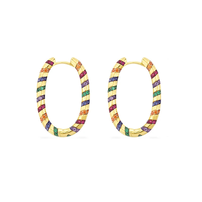 

Trendy Gold Color Earrings for Women Boho Geometric Colorful Crystal Statement Dangle Hanging Earring Fashion Jewelry Brincos