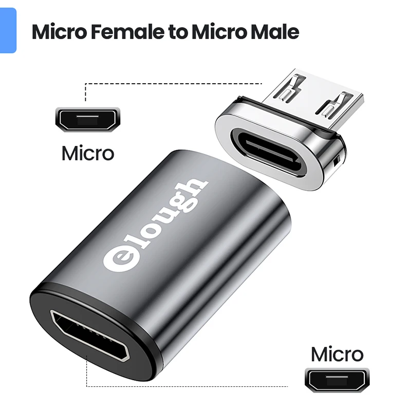 usb converter for phone Elough OTG Adapter Micro USB C To Type C Adapter 3A Magnetic Charging Convertor OTG Type C Adapt For iPhone Xiaomi Poco Macbook converter phone charger Adapters & Converters