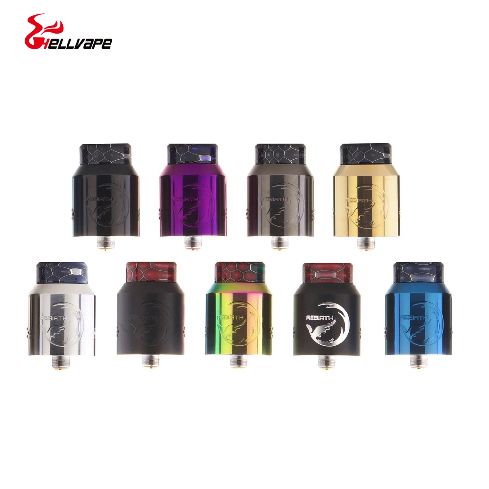 

Clearance Hellvape Rebirth RDA 24mm tank with Two-post Deck & Adjustable Honeycomb Airflow Design vape atomizer fit 510 mod rda