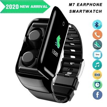 

M7 Smart Watch Earphone Smartwatch 2 in 1 Waterproof Heart Rate Detection Long Standby Sport Smart Bracelet For IOS Android