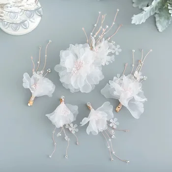 

New Bride Headdress Mori Department Sweet crepe Flower Hairpin barrettes Wedding brides hair Accessories