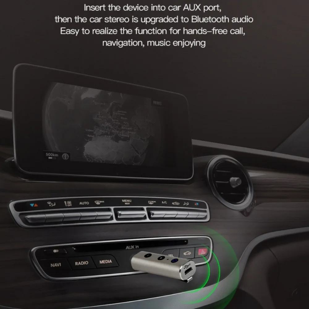 Беспроводные Bluetooth приемники адаптеры AUX автомобильный комплект аудио Музыка 4,2 Bluetooth Стерео приемники цельнометаллический чехол адаптеры для автомобильных звонков