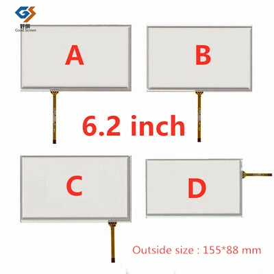 com 6.2 Polegadas 155x88 mm Polegadas 165x100 mm Polegadas 192x116 192x117 mm Gps Tela Sensível ao Toque Painel de Resistência 10 Tamanhos - Imagem 3
