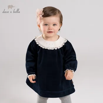 

DB11548 dave bella autumn baby girl's princess lace solid dress children fashion party dress kids infant lolita clothes