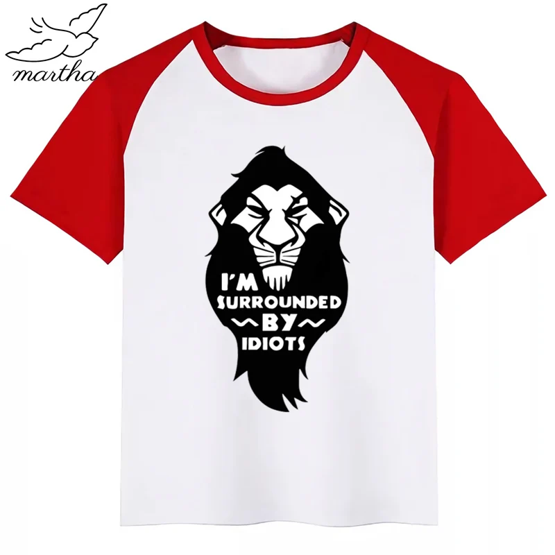 Детская летняя модная футболка для мальчиков и девочек; детская забавная футболка с рисунком льва и короля акуны Матата; милые детские топы с Simba; одежда для малышей
