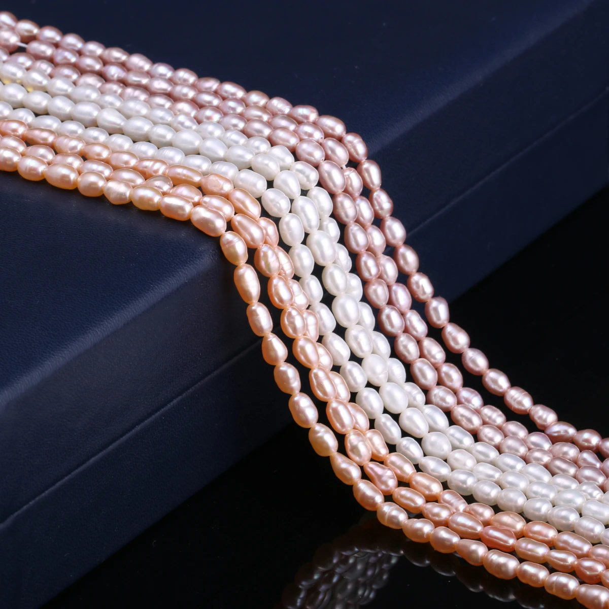 

100% Natural pearl Beaded Rice shape Freshwater Pearls Beads for Jewelry Making DIY Bracelet Necklace Accessories Size 4-5mm