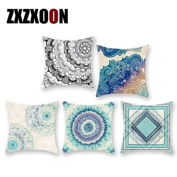 

Decorative Throw Pillows Case Mandala Cojines Decorativos Para Sofa Polyester Cushion Cover for Living Room Decoration