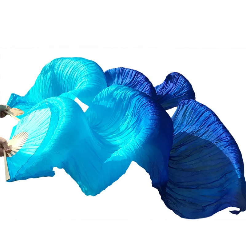 Веерная Вуаль Пояс для танца живота танцевальный веер 1 пара натуральный шелк/имитация шелка ручная работа Окрашенные Шелковые танцевальные вуали высококачественные шелковые вееры - Цвет: Color3-d