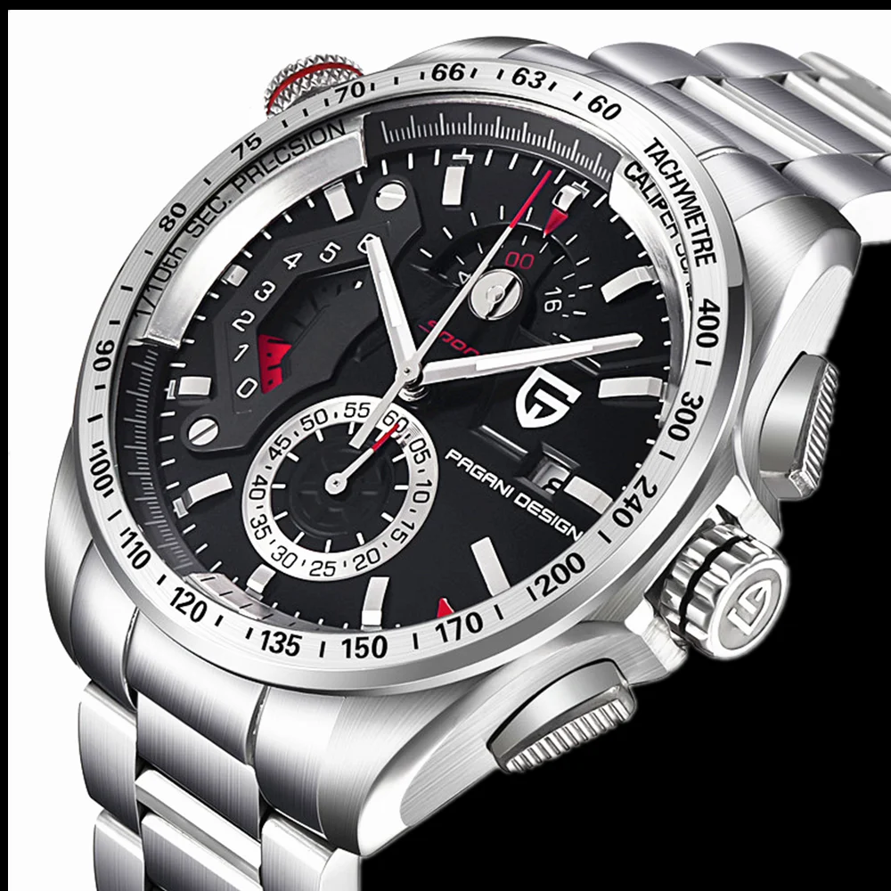 Роскошный бренд PAGANI Дизайн Хронограф Спортивные часы Reloj Hombre полностью из