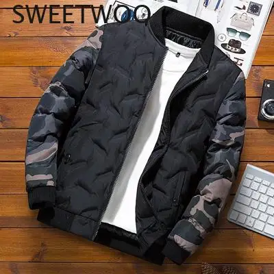 

Winter Men's Bomber Jacket Casual Cotton Thickened Warm Parka Coat Men's Warm Jacket Windbreaker Jacket Clothing