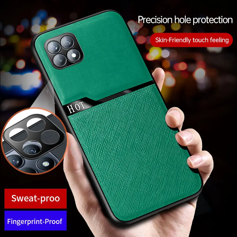 

KEYSION Fashion Phone Case for OPPO Reno 4 5G Pro 4G 3 4SE Reno4SE Splicing PU Leather Back Cover for OPPO A52 A72 A92S A8 A53