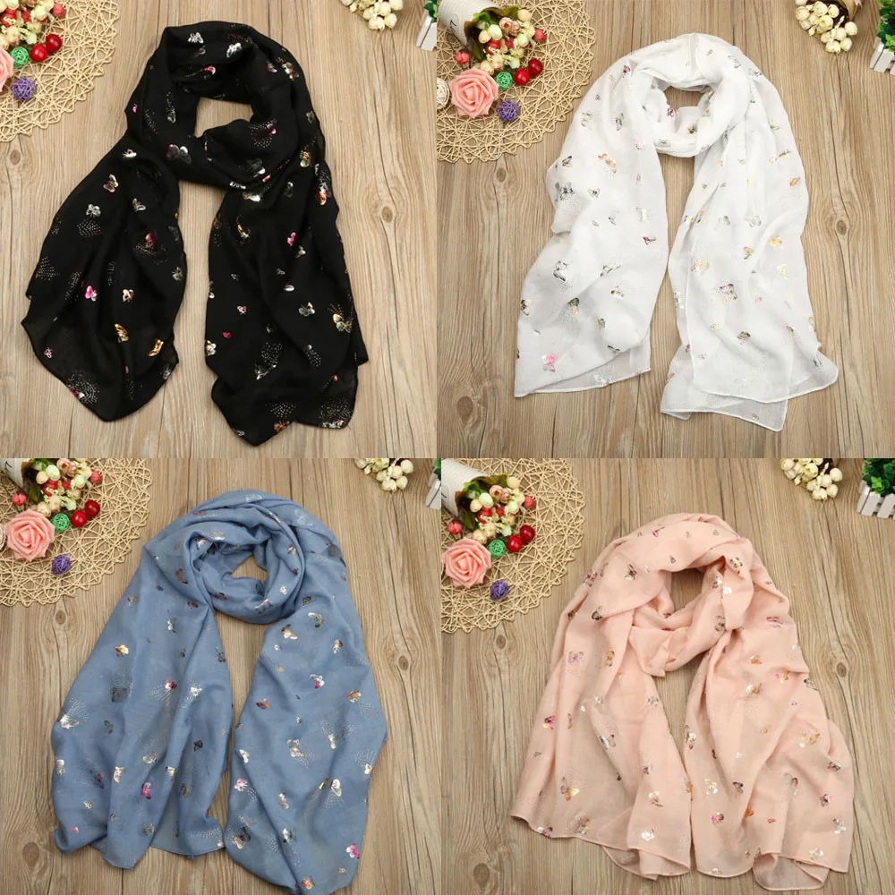 

Thin Shawls Silk Satin Scarf For Lady Retro Head Neck Butterfly Print Long Wrap Women's Shawl Pashmina Stole Scarf Scarves#O22