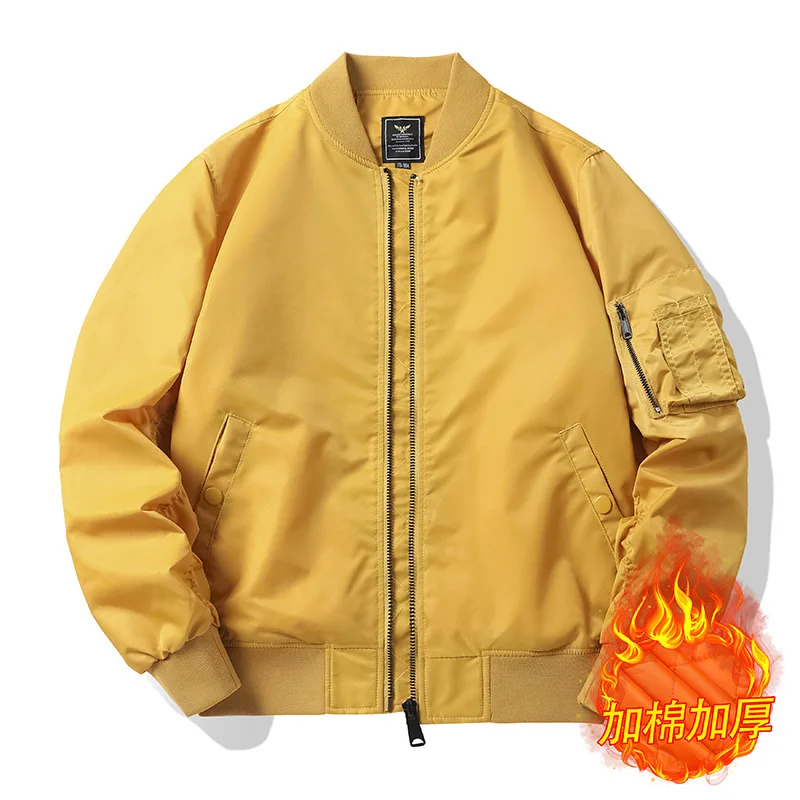 

2021 Thick Cotton Liner Autumn Jcackets Flight Pilot Bomber Jacket Men/Women Hip Hop Jackets Fashion Streetwear Plus Size 4XL
