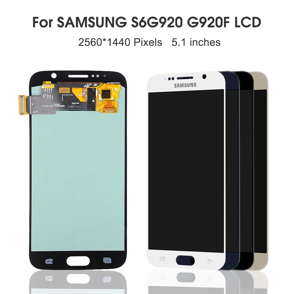 Супер AMOLED lcd для SAMSUNG GALAXY S6 G920 lcd SM-G920F G920F G920FD дисплей кодирующий преобразователь сенсорного экрана в сборе запасные части
