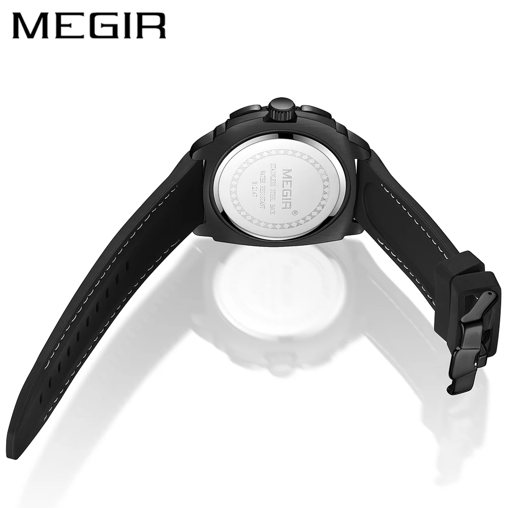 Часы наручные MEGIR Мужские кварцевые брендовые Роскошные спортивные с