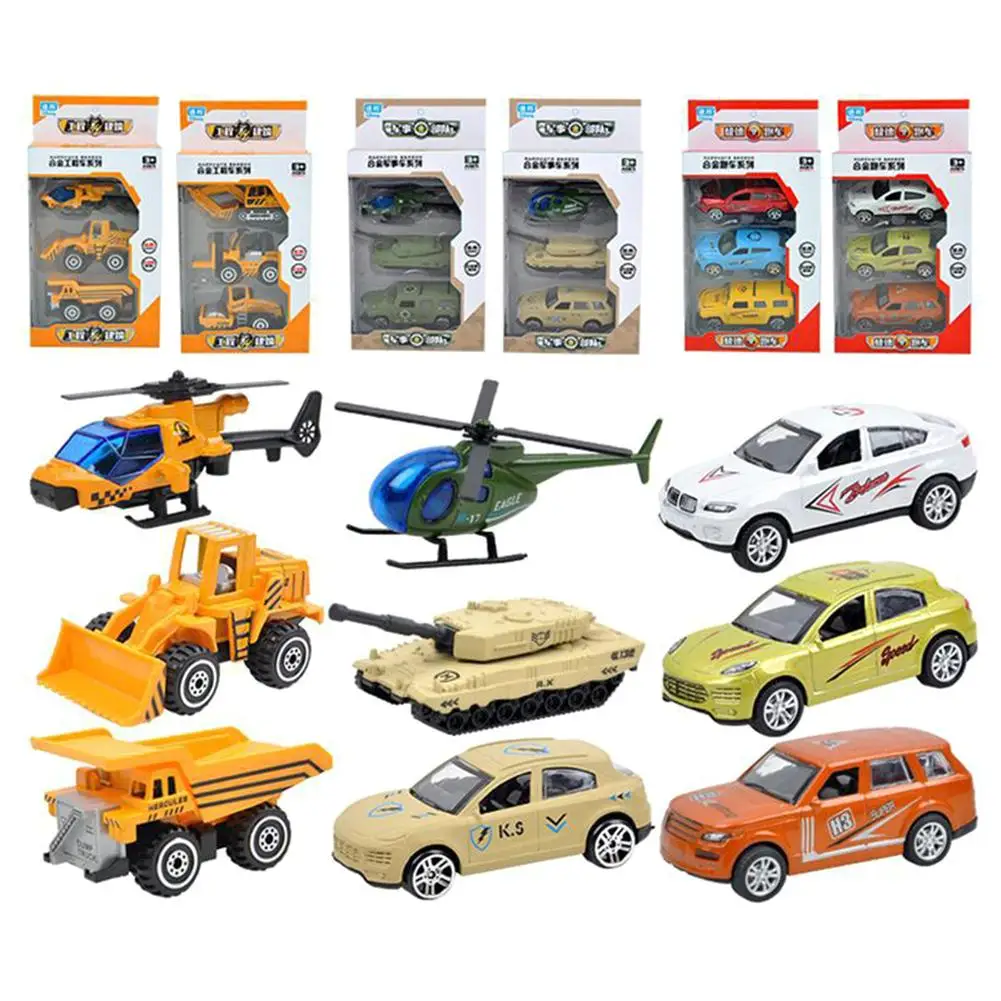 

3Pcs/Set Alloy Simulation Engineering Militarial Truck Car Model Educational Toy Increase your child's awareness