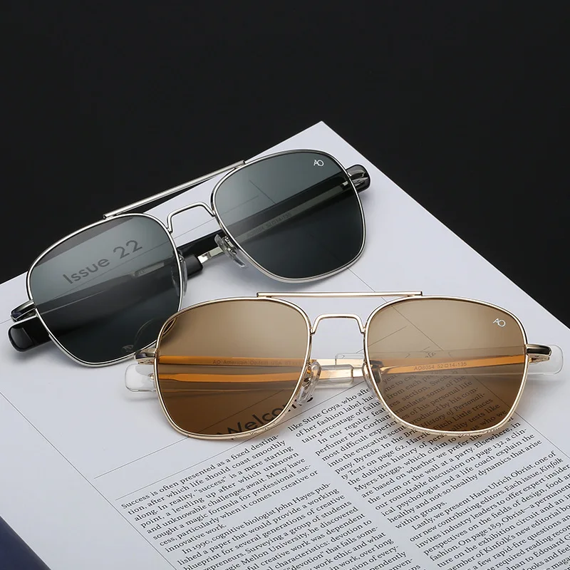 Авиационные солнцезащитные очки, мужские,, американская армия, военные, оптические, солнцезащитные очки ao 8052, полит, очки для вождения, прямоугольные, Oculos de sol