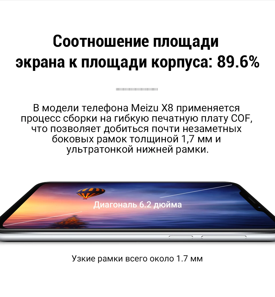 Смартфон MEIZU X8 4ГБ+64ГБ snapdragon 710 для игр быстрая зарядка распознавание лица AI помощник [Официальная гарантия]