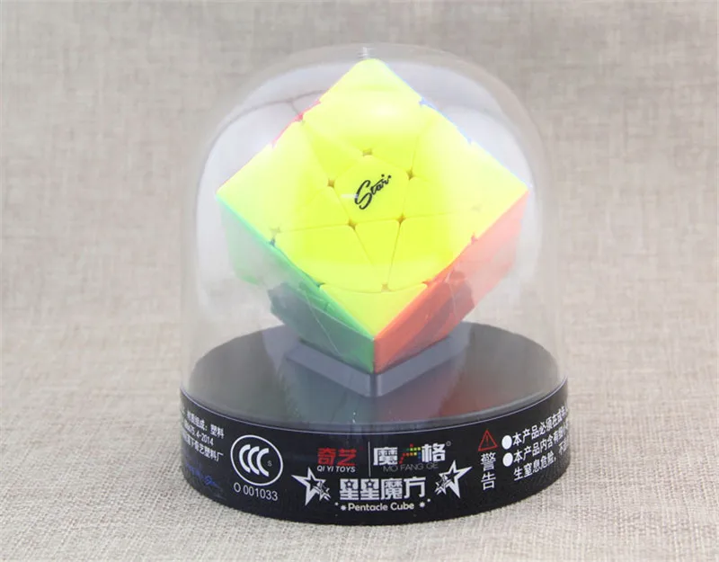 Qiyi 3x3 Пентакль Cubo Magico странной формы магический куб черный/Stickerless скоростной куб головоломка звезда твист Кубики Игрушки для детей