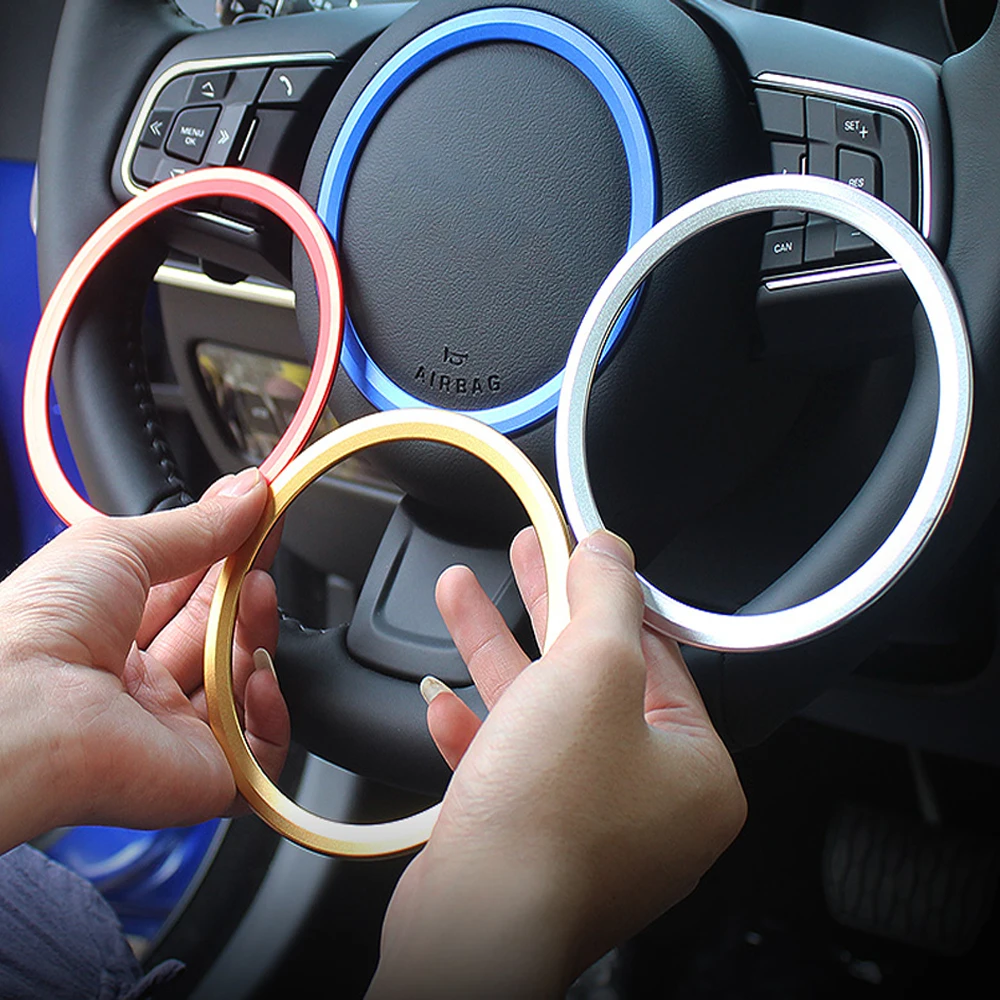 

Car Tuning Steering Wheel Center Emblem Logo Trim Frame For Jaguar F-PACE XFL XEL Badge Decor Ring Cover Internal Accessories