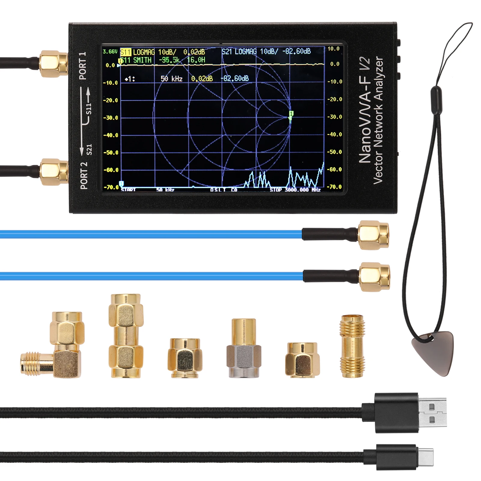 NanoVNA V2 3G Version VNA HF VHF UHF UV Vector Network Analyzer Antenna Analyzer