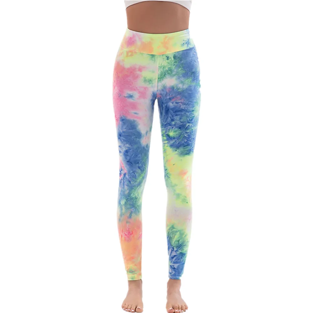 flare leggings Sexy High Waist Tie Dye Fitness Women Leggings Fashion Milk Silk Stretchy Sport Push Up Leggins Gym Workout Running Skinny Pants high waisted leggings