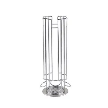 

Coffee Capsule Holder Chrome Plated Metal 24 Pods Storage Rack Rotating Stand Display Shelf for Home Office 1pcs