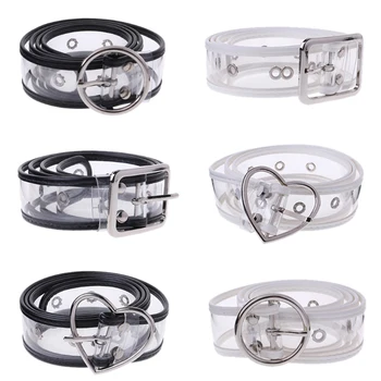 

Pvc Women Invisible Belt Laser Color Clear Buckle Wide Waist Bands Punk Waist Belt Waistband Cinturones Para Mujer